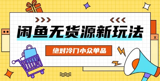 闲鱼无货源冷门单品项目，绝对冷门小众单品-新视界