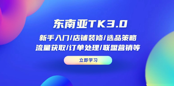（14208期）东南亚TK3.0：新手入门/店铺装修/选品策略/流量获取/订单处理/联盟营销等-新视界