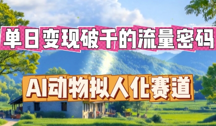 单日变现破k的流量密码，AI动物拟人化赛道-新视界