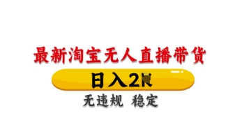 最新淘宝无人直播带货，日入数张，不违规不封号，独家技术，操作简单【揭秘】-新视界