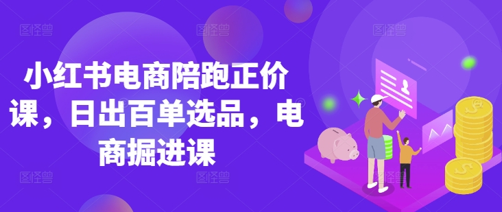 小红书电商陪跑正价课，小红书官方认证电商讲师教学，日出百单选品，电商掘进课-新视界