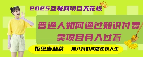 2025互联网项目天花板，普通人如何通过知识付费卖项目月入过W，拒绝当韭菜【揭秘】-新视界